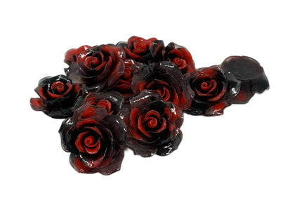 New Price! 34mm Multi Colored Resin Rose Flower Cabochon Flat Back Perfect for DYI Phone Cases Water Bottles Scrapbook Hair Accessory