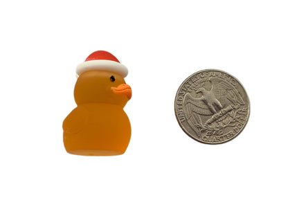 32mm Tall GLOW Frosted Colorful 3D Christmas Xmas Resin Duck Rubber Duckie Style Cabochon DYI Scrapbook Hair Accessory Cruising Ducks
