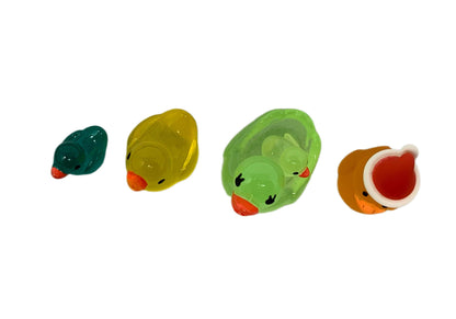 32mm Tall GLOW Frosted Colorful 3D Christmas Xmas Resin Duck Rubber Duckie Style Cabochon DYI Scrapbook Hair Accessory Cruising Ducks
