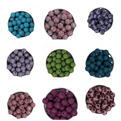 Gorgeous 16mm Pave Rhinestone and Clay Beads for Beadable Pen Stylus Keychain Bracelet Earrings and More. So Many Colors to Choose From!