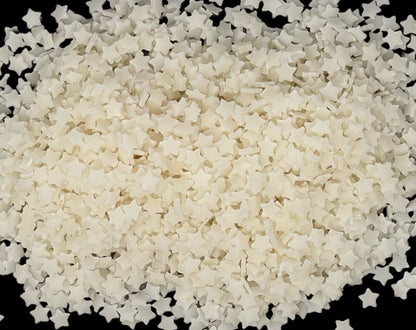 5, 10 or 20 gm GLOW White Stars Polymer Clay Confetti Sprinkles for Beadable Snow Globe Pens, Nail Art, Slime, Decoden and More!