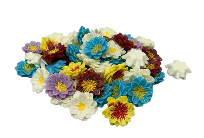 New Price! 25mm Mixed Glitter Flat Lotus Type Flower Cabochon Embellishment Flat Back DYI Phone Cases Water Bottles Scrapbook Hair Accessory