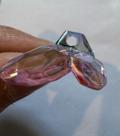 25mm Transparent Colourful Acrylic Butterfly Beads with Side Hole for Bracelets and More!