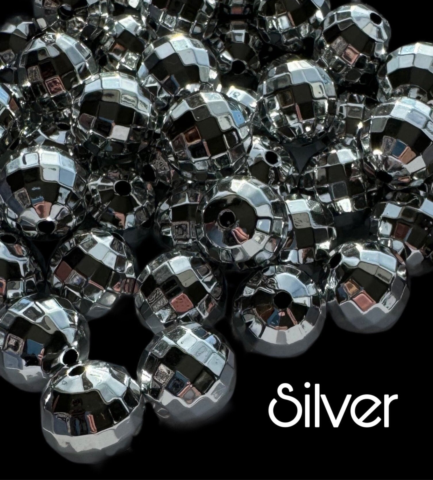 10 or 25 Pieces Shiny Metallic Disco Ball Acrylic Bead for Beadable Pen Stylus Keychain Bracelet for Your DIY Creations