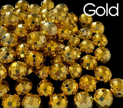10 or 25 Pieces Shiny Metallic Disco Ball Acrylic Bead for Beadable Pen Stylus Keychain Bracelet for Your DIY Creations