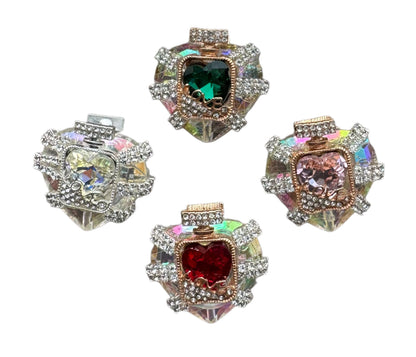 Ultra Premium Large Rhinestone and Metal Heart Beads with Straps, Bottle and Love for Beadable Pen Stylus Keychain Bracelet and more!