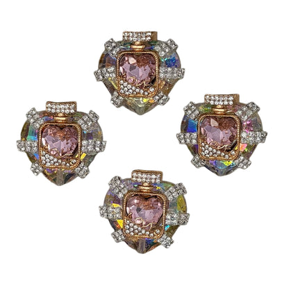 Ultra Premium Large Rhinestone and Metal Heart Beads with Straps, Bottle and Love for Beadable Pen Stylus Keychain Bracelet and more!