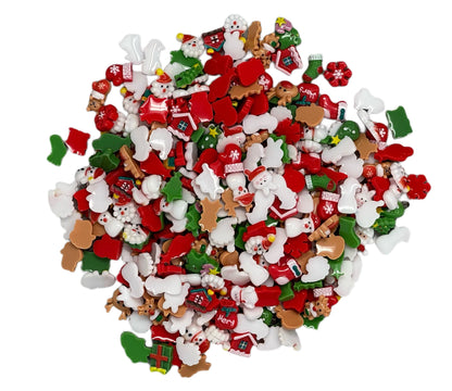 New Price! Christmas Nail Charm Mixed Kawaii Cabochon DYI Phone Cases Scrapbook Hair Accessories Santa Gift Gingerbread Man Stocking