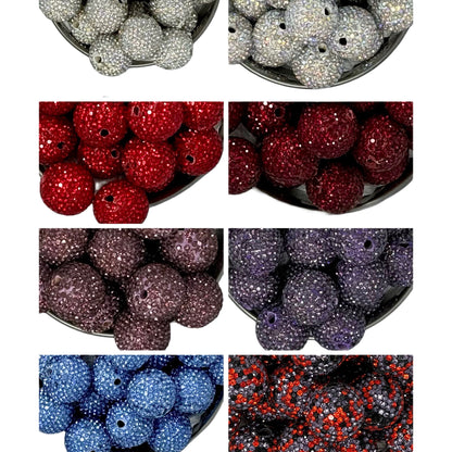 Gorgeous 20mm Pave Rhinestone and Clay Beads for Beadable Pen Stylus Keychain Bracelet Earrings and More. So Many Colors plus Leopard!