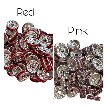 High Quality 10mm Smooth Edge Rhinestone Spacers for Beadable Pen, Stylus, Keychain, Bracelet and more. Perfect for Your DIY Creations!