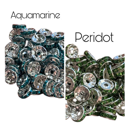 High Quality 10mm Smooth Edge Rhinestone Spacers for Beadable Pen, Stylus, Keychain, Bracelet and more. Perfect for Your DIY Creations!