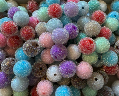 10 Pieces Aurora Borealis Acrylic Bubble Bead Mix for Beadable Pen Stylus Keychain Bracelet and more for Your DIY Creations