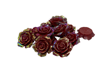 New Price! 34mm AB Coating Resin Rose Flower Cabochon Flat Back Perfect for DYI Phone Cases Water Bottles Scrapbook Hair Accessory
