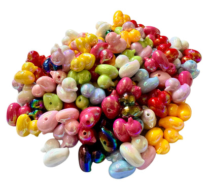 Now with More Colors! 22mm 3D Mixed Cute Duck Bead for Beadable Pen Stylus Keychain Bracelet and More! Rubber Duckie Style Cruising Ducks
