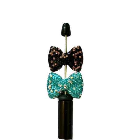 Gorgeous 21mm Pave Rhinestone and Clay Bow Beads for Beadable Pen Stylus Keychain Bracelet Earrings and More