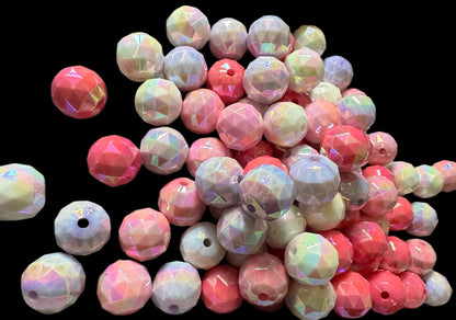 Acrylic Disco Ball Beads in a Pink and Purple Mix for Beadable Pen Stylus Keychain Bracelet and more for Your DIY Creations.