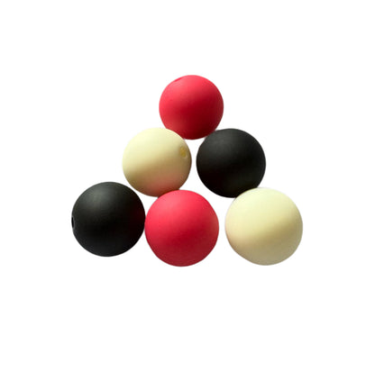 20 Pieces Pink and Black Attack! Acrylic Matte Touch Beads Mix for Beadable Pen Stylus Keychain Bracelet and more for Your DIY Creations.