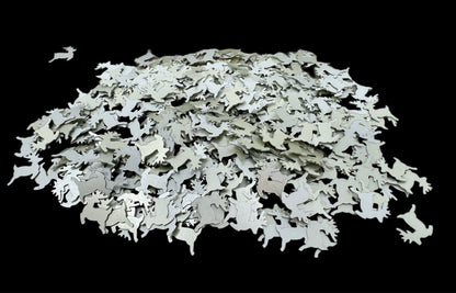 5, 10 or 20 gm Reindeer in Silver Confetti Glitter. Great for Beadable Snow Globe Pens, Nail Art, Slime, Decoden and More!