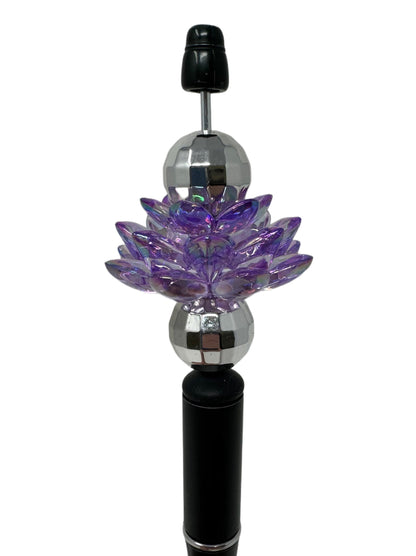 Lotus Flowers 3 Piece Sets Acrylic Beads for Beadable Pen Stylus Keychain Bracelet for Your DIY Creations