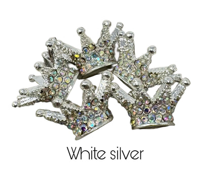 6 Different Colors of High Quality Metal and Rhinestone Crown Spacer Beads for Beadable Pen, Keychain and more for DIY Creations