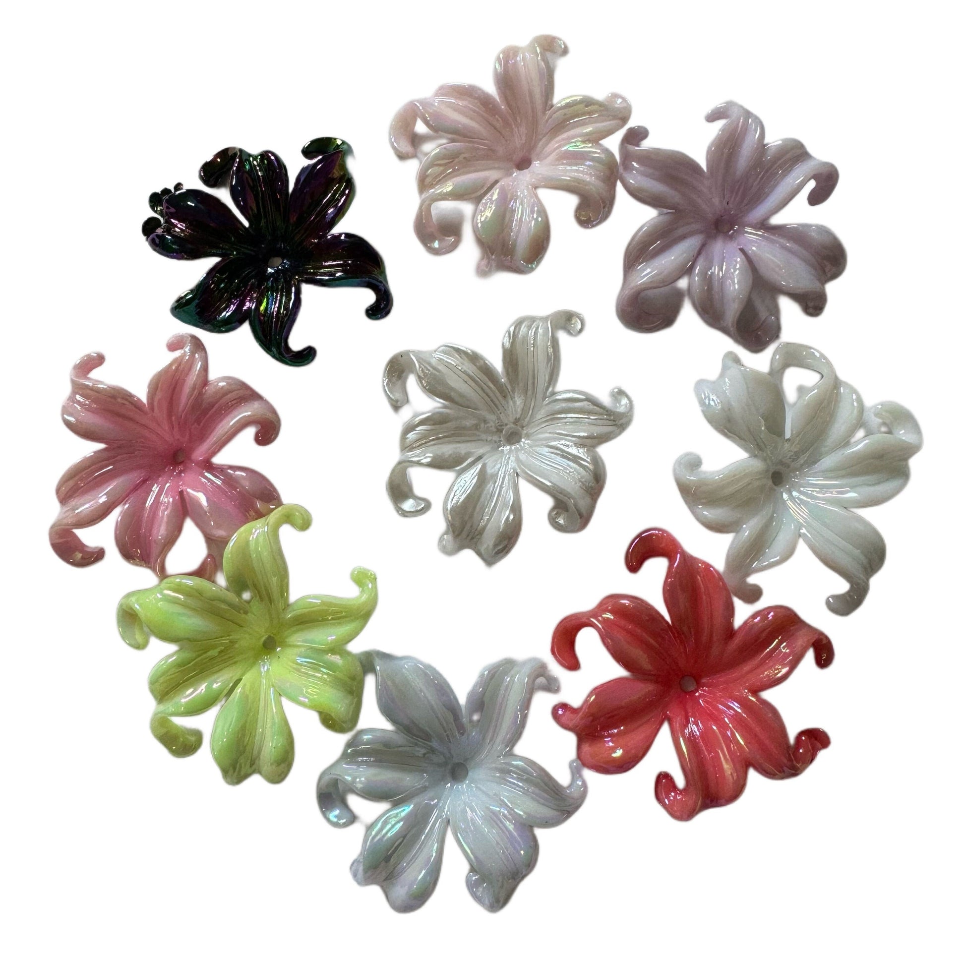 Large Curled Petals Flower Acrylic Beads for Beadable Pen Stylus Keychain Bracelet for Your DIY Creations