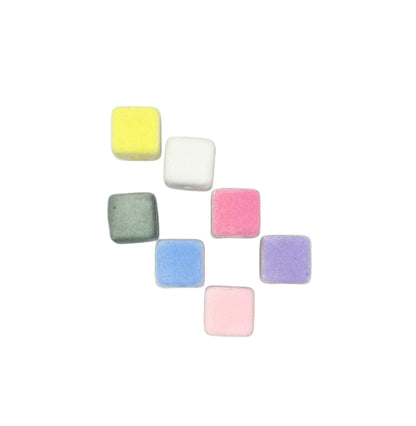 10 Pieces Flocked or Fuzzy Velvet Mix Acrylic Square or Cube Beads for Beadable Pen Stylus Keychain Bracelet and more for Your DIY Creations