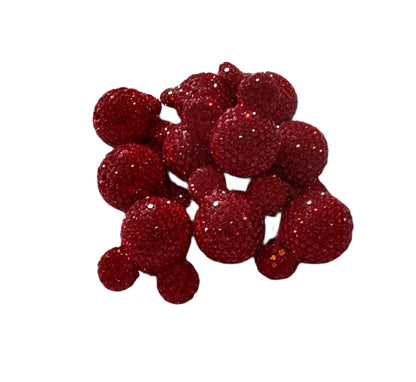 23mm Pave Rhinestone and Clay Mouse Head Beads for Beadable Pen Stylus Keychain Bracelet Earrings and More