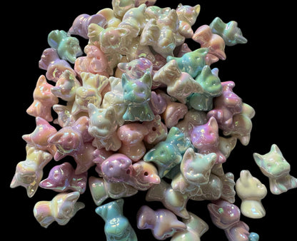 Adorable Cat and Frenchie Dog Bead Mix for Beadable Pen Stylus Keychain Bracelet and more for Your DIY Creations.