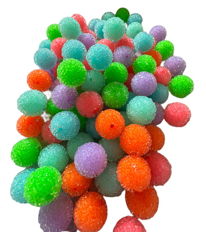10 pieces 16mm Neon Color Sugar Bead Mix for Beadable Pen Stylus Keychain Bracelet and more for Your DIY Creations