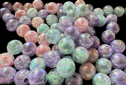 16mm Opaque Crackle Bead Mix for Beadable Pen Stylus Keychain Bracelet and more for Your DIY Creations