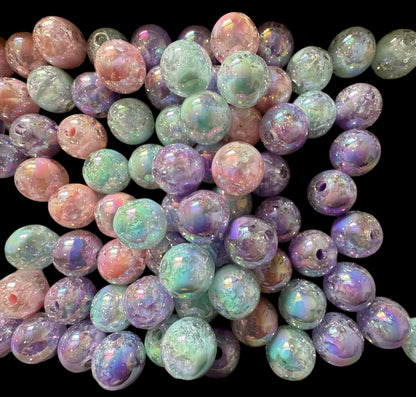 16mm Opaque Crackle Bead Mix for Beadable Pen Stylus Keychain Bracelet and more for Your DIY Creations