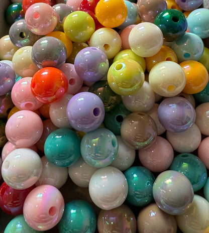 Acrylic Beads Mix with Aurora Borealis Coating for Beadable Pen Stylus Keychain Bracelet and more for Your DIY Creations.