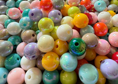 Acrylic Beads Mix with Aurora Borealis Coating for Beadable Pen Stylus Keychain Bracelet and more for Your DIY Creations.