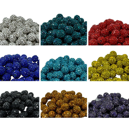 Gorgeous 10mm Pave Rhinestone and Clay Beads for Beadable Pen Stylus Keychain Bracelet Earrings and More. So Many Colors Plus Leopard Print