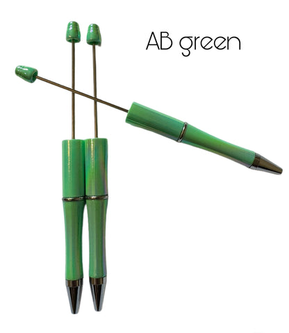 AB Aurora Borealis Color Beadable Plastic Pen Blank for Your DIY Creations with Beads Focals Rhinestones Spacers Refills Sold Separately