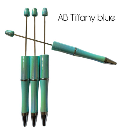 AB Aurora Borealis Color Beadable Plastic Pen Blank for Your DIY Creations with Beads Focals Rhinestones Spacers Refills Sold Separately