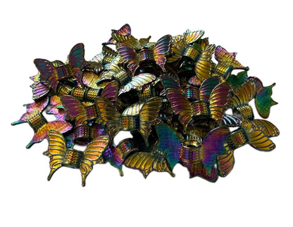 10 Pieces Large Golden Galaxy Aurora Borealis Metal Butterfly Wings Spacer Beads for Beadable Pen Keychain and More of Your DIY Creations.