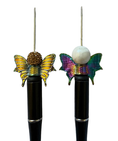 10 Pieces Large Golden Galaxy Aurora Borealis Metal Butterfly Wings Spacer Beads for Beadable Pen Keychain and More of Your DIY Creations.