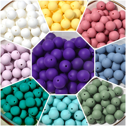 15mm Silicone Round Beads with Wholesale Prices. Perfect for Your DIY Creations with Beadable Pens, Keychains, Lanyards, Bracelets & more!