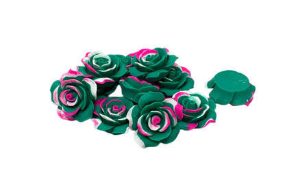 New Price! 34mm Multi Colored Resin Rose Flower Cabochon Flat Back Perfect for DYI Phone Cases Water Bottles Scrapbook Hair Accessory