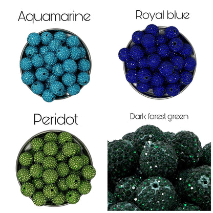 Gorgeous 16mm Pave Rhinestone and Clay Beads for Beadable Pen Stylus Keychain Bracelet Earrings and More. So Many Colors to Choose From!