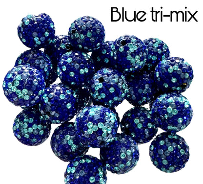 Gorgeous 16mm Pave Rhinestone and Clay Beads for Beadable Pen Stylus Keychain Bracelet Earrings and More. So Many Colors to Choose From!