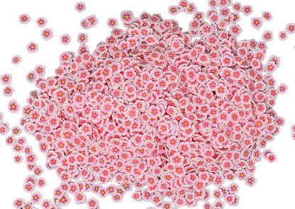 5, 10 or 20 gm Sakhura Pink Flower Polymer Clay Confetti Sprinkles for Beadable Snow Globe Pens, Slime, Decoden, Nail Art and More!