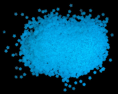 5, 10 or 20 gm GLOW White Stars Polymer Clay Confetti Sprinkles for Beadable Snow Globe Pens, Nail Art, Slime, Decoden and More!