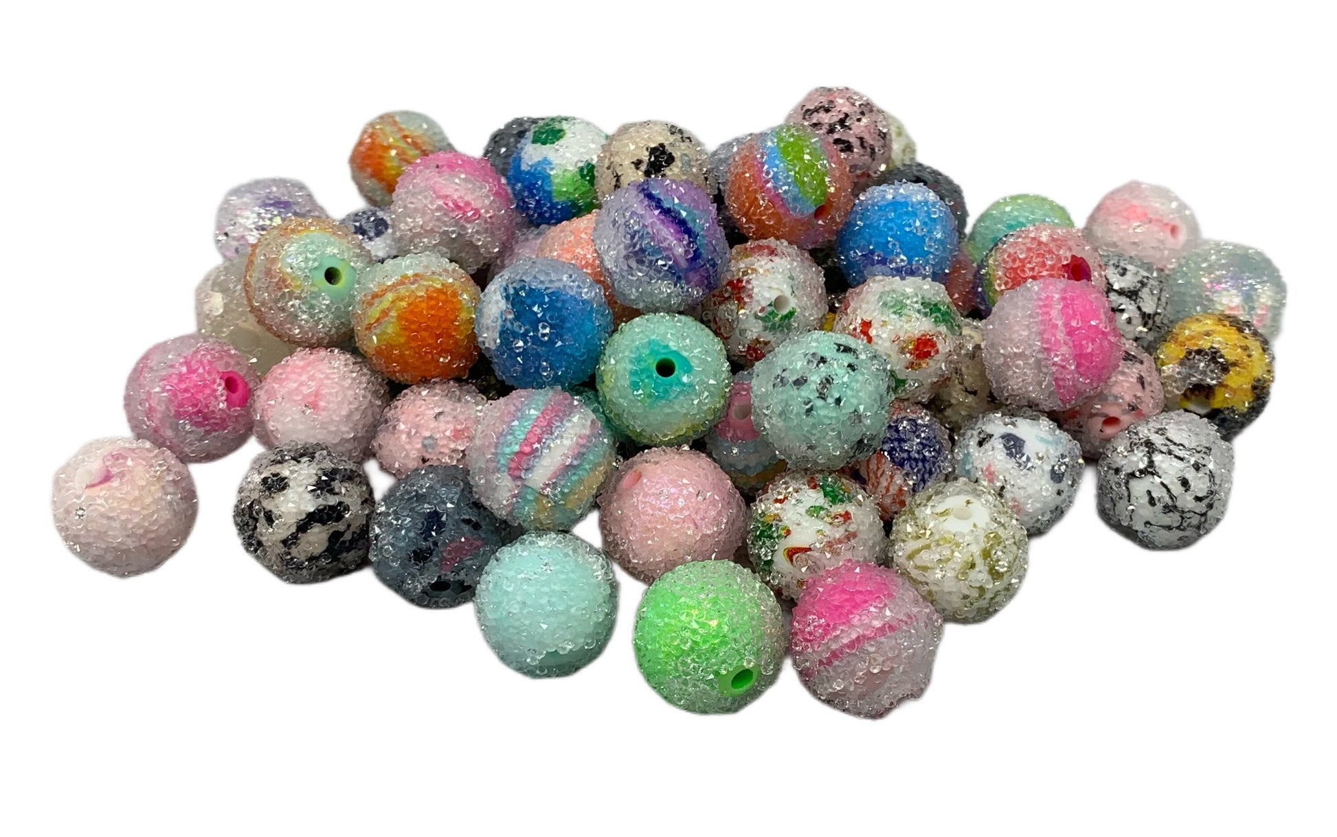 16mm Sugar Printed Design Silicone Bead Mix for Beadable Pen Stylus Keychain Bracelet and more for Your DIY Creations