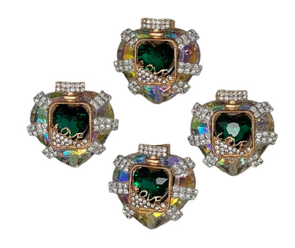 Ultra Premium Large Rhinestone and Metal Heart Beads with Straps, Bottle and Love for Beadable Pen Stylus Keychain Bracelet and more!