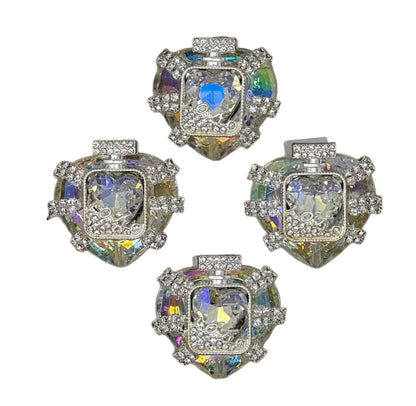 Ultra Premium Large Rhinestone and Metal Heart Beads with Straps, Bottle and Love for Beadable Pen Stylus Keychain Bracelet and more!