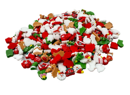 New Price! Christmas Nail Charm Mixed Kawaii Cabochon DYI Phone Cases Scrapbook Hair Accessories Santa Gift Gingerbread Man Stocking