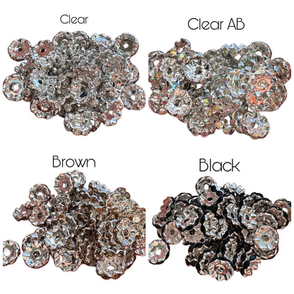 High Quality 12mm Wavy Edge Rhinestone Spacers for Beadable Pen, Stylus, Keychain, Bracelet and more. Perfect for Your DIY Creations!