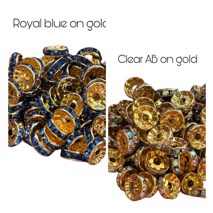 High Quality 10mm Smooth Edge Rhinestone Spacers for Beadable Pen, Stylus, Keychain, Bracelet and more. Perfect for Your DIY Creations!